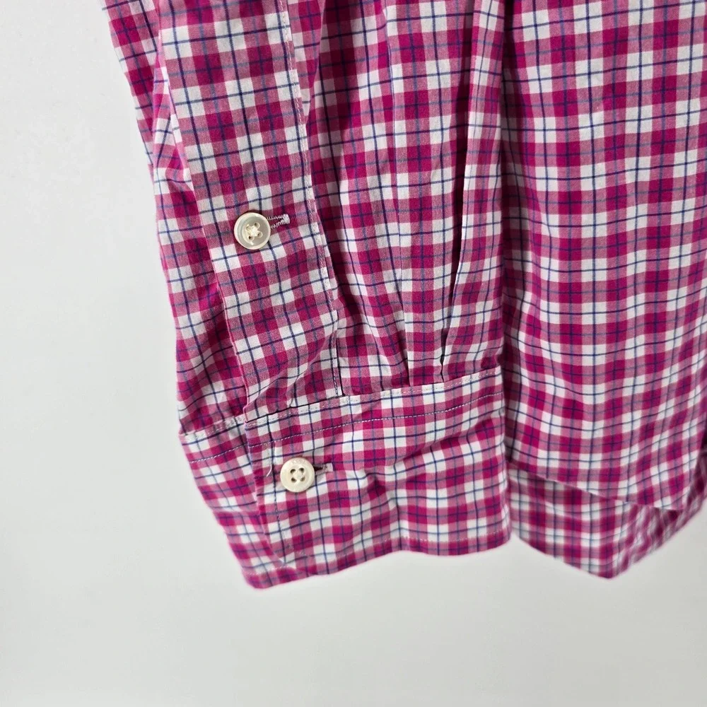 Polo‎ Ralph Lauren Button Down Mens 140s 2-Ply Check Pink Large